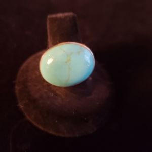 Vintage Oval turquoise Thailand NF 925 ring